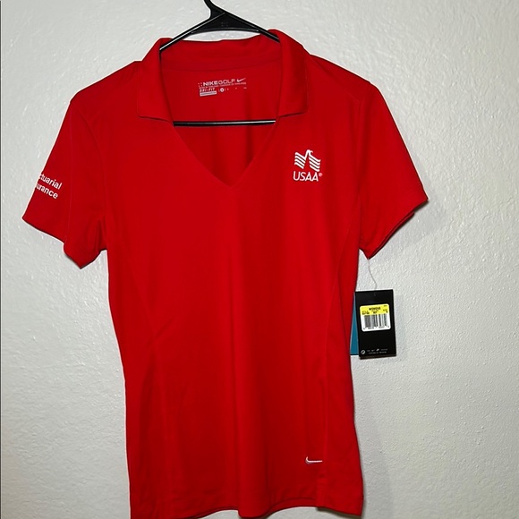 Nike Tops - Nike Red Fitted Polo T-Shirt Short Sleeve